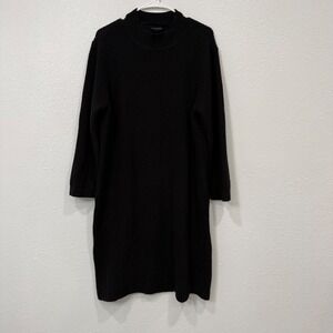 Torrid Black Shaker Stitch Sweater Dress Mock Neck Long Sleeve Plus Size 1 1X